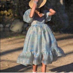 Selkie Renoir Sky French Puff dress